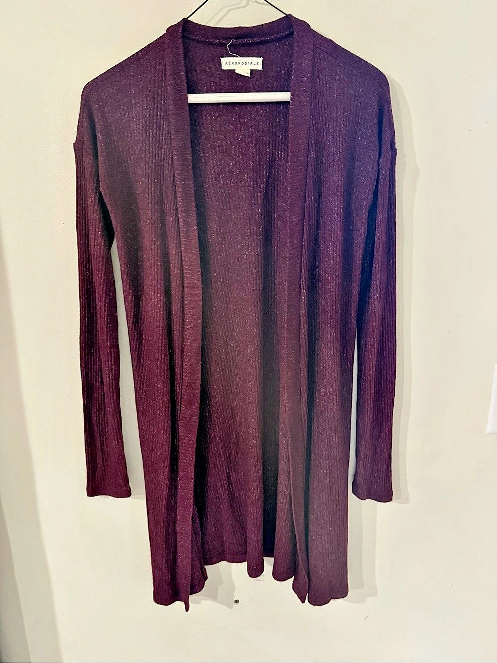 A3ROP3OSTALE Longline Cardigan in Purple Size XS Like New